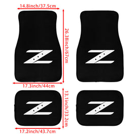 Brand New Universal 4PCS NISSAN Z Racing Black Fabric Car Floor Mats Interior Carpets Floormat