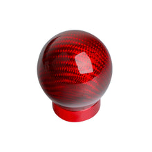 Load image into Gallery viewer, Brand New Universal Real Carbon Fiber Red Round Ball Manual Car Racing Gear Shift Knob Shifter M12 M10 M8