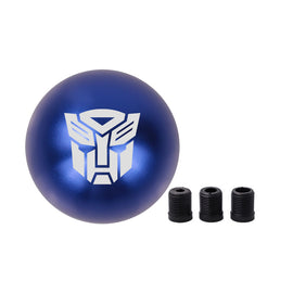 BRAND NEW UNIVERSAL JDM AUTOBOT TRANSFORMERS Aluminum Blue Round Ball Manual Gear Stick Shift Knob M8 M10 M12