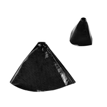 Load image into Gallery viewer, Brand New Universal GR SPORT Carbon Fiber Black Leather PVC Style Black Stitch Leather Gear Manual Shifter Shift Knob Boot