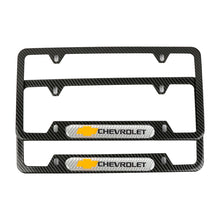 Load image into Gallery viewer, Brand New Universal 2PCS Chevrolet Carbon Fiber Look Metal License Plate Frame
