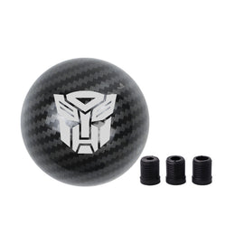 BRAND NEW UNIVERSAL JDM AUTOBOT TRANSFORMERS Aluminum Carbon Fiber Style Round Ball Manual Gear Stick Shift Knob M8 M10 M12