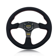 Load image into Gallery viewer, Brand New 14&quot; MOMO Style Racing Black Stitching Leather PVC Sport Steering Wheel w Horn Button