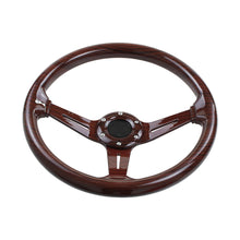 Load image into Gallery viewer, BRAND NEW UNIVERSAL 350MM 14&#39;&#39; Dark Wood Style Acrylic Deep Dish 6 Holes Steering Wheel w/Horn Button Cover