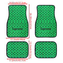 Load image into Gallery viewer, Brand New 4PCS UNIVERSAL SUPREME GREEN Racing Fabric Car Floor Mats Interior Carpets