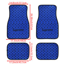 Load image into Gallery viewer, Brand New 4PCS UNIVERSAL SUPREME BLUE Racing Fabric Car Floor Mats Interior Carpets
