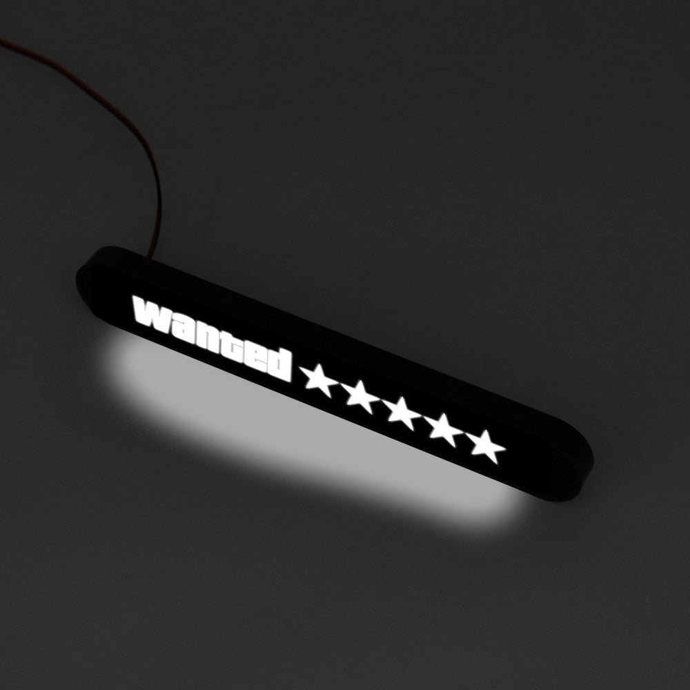 BRAND NEW 1PCS 5 STAR WANTED NEW LED LIGHT CAR FRONT GRILLE BADGE ILLUMINATED DECAL STICKER