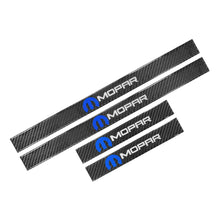 Load image into Gallery viewer, Brand New 4PCS Universal Mopar Real Carbon Fiber Black Car Door Scuff Sill Cover Panel Step Protector