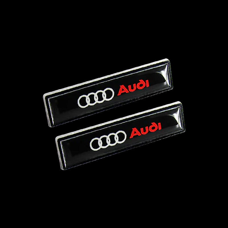BRAND NEW 2PCS AUDI BLACK LUXURY AUTO CAR BODY FENDER METAL EMBLEM BADGE STICKER DECAL