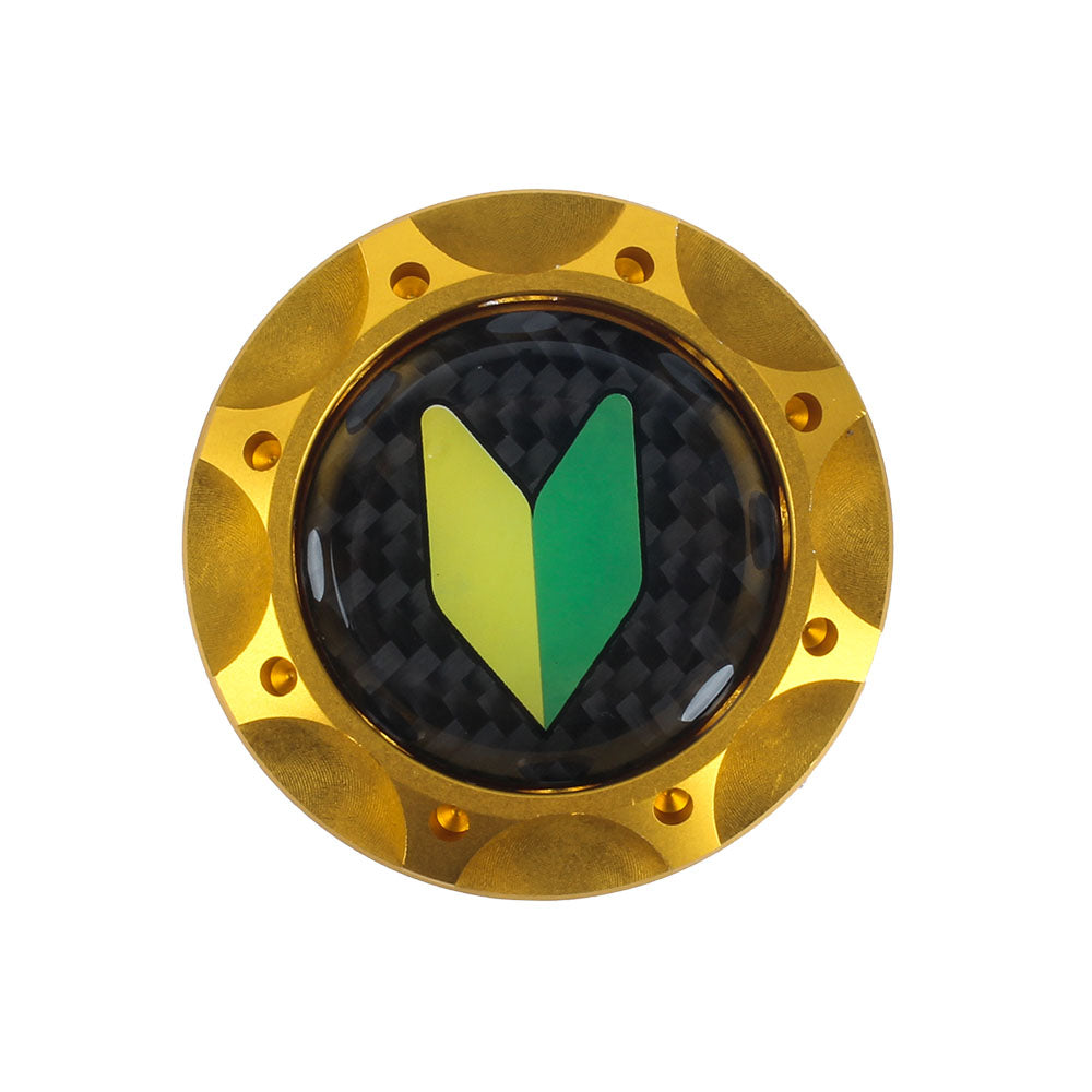 Brand New Toyota Jdm Beginner Leaf Real Carbon Fiber Sticker ALUMNIUM Gold Billet Engine Oil FILLER Cap