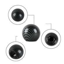 Load image into Gallery viewer, BRAND NEW UNIVERSAL JDM Aluminum Carbon Fiber Style Round Ball Manual Gear Stick Shift Knob Universal M8 M10 M12
