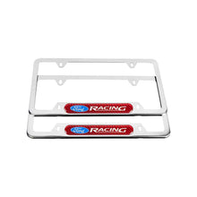 Load image into Gallery viewer, Brand New Universal 2PCS Ford Racing Chrome Metal License Plate Frame