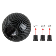 Load image into Gallery viewer, BRAND NEW UNIVERSAL MOMO JDM Aluminum Carbon Fiber Style Round Ball Manual Gear Stick Shift Knob Universal M8 M10 M12