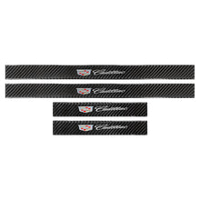 Load image into Gallery viewer, Brand New 4PCS Universal Cadillac Real Carbon Fiber Black Car Door Scuff Sill Cover Panel Step Protector