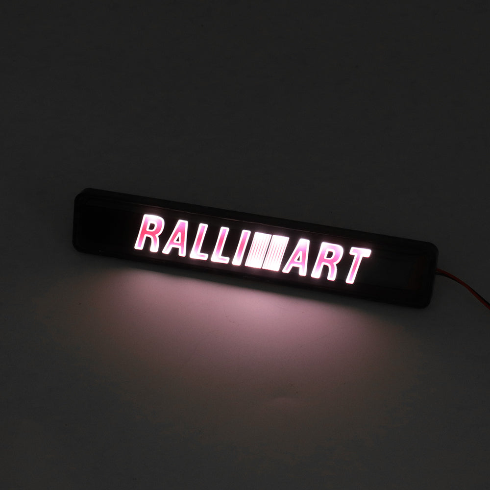 BRAND NEW 1PCS RALLIART LED LIGHT CAR FRONT GRILLE BADGE ILLUMINATED DECAL STICKER