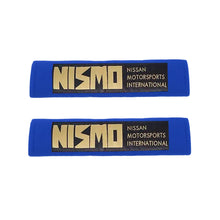 Load image into Gallery viewer, Brand New 2PCS JDM Nissan Nismo Blue Racing Logo Embroidery Seat Belt Cover Shoulder Pads New