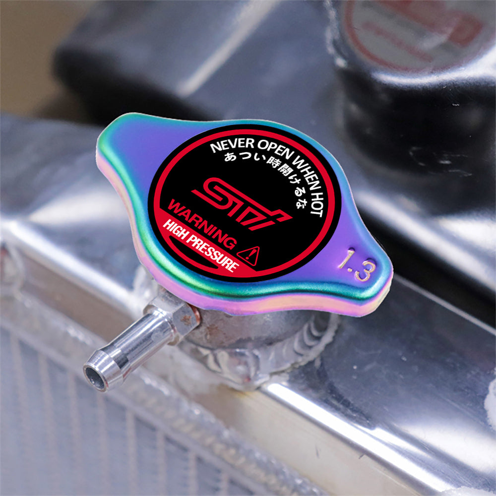 Brand New JDM 1.3bar 9mm Subaru STI Neo Chrome Racing Cap High Pressure Radiator Cap