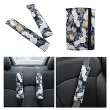 Load image into Gallery viewer, Brand New Universal 2PCS SAKURA Black Bird Fabric Soft Cotton Seat Belt Cover Shoulder Pads