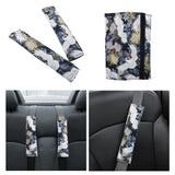 Brand New Universal 2PCS SAKURA Black Bird Fabric Soft Cotton Seat Belt Cover Shoulder Pads