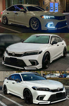 Load image into Gallery viewer, BRAND NEW 4PCS 2022-2023 Honda Civic 11th Gen Yofer Painted V3 Blk Pearl White Bumper Lip Splitter Kit