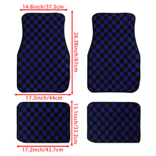 Load image into Gallery viewer, Brand New 4PCS UNIVERSAL CHECKERED BLUE Racing Fabric Car Floor Mats Interior Carpets