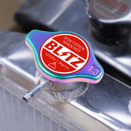 Brand New JDM 1.3bar 9mm Blitz Racing Neo Chrome Racing Cap High Pressure Radiator Cap For Universal