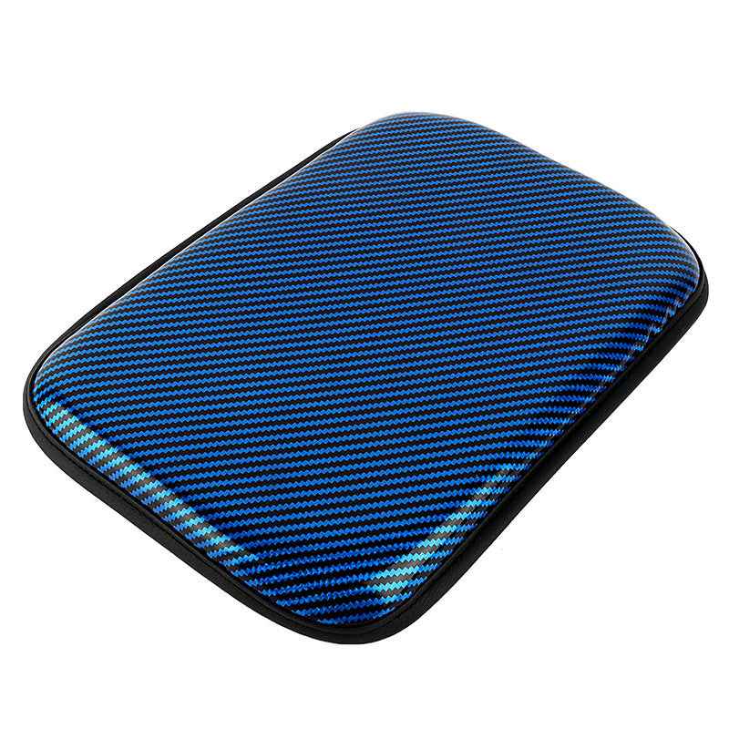 BRAND NEW UNIVERSAL CARBON FIBER BLUE Car Center Console Armrest Cushion Mat Pad Cover