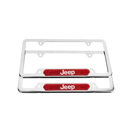Brand New Universal 2PCS JEEP Chrome Metal License Plate Frame
