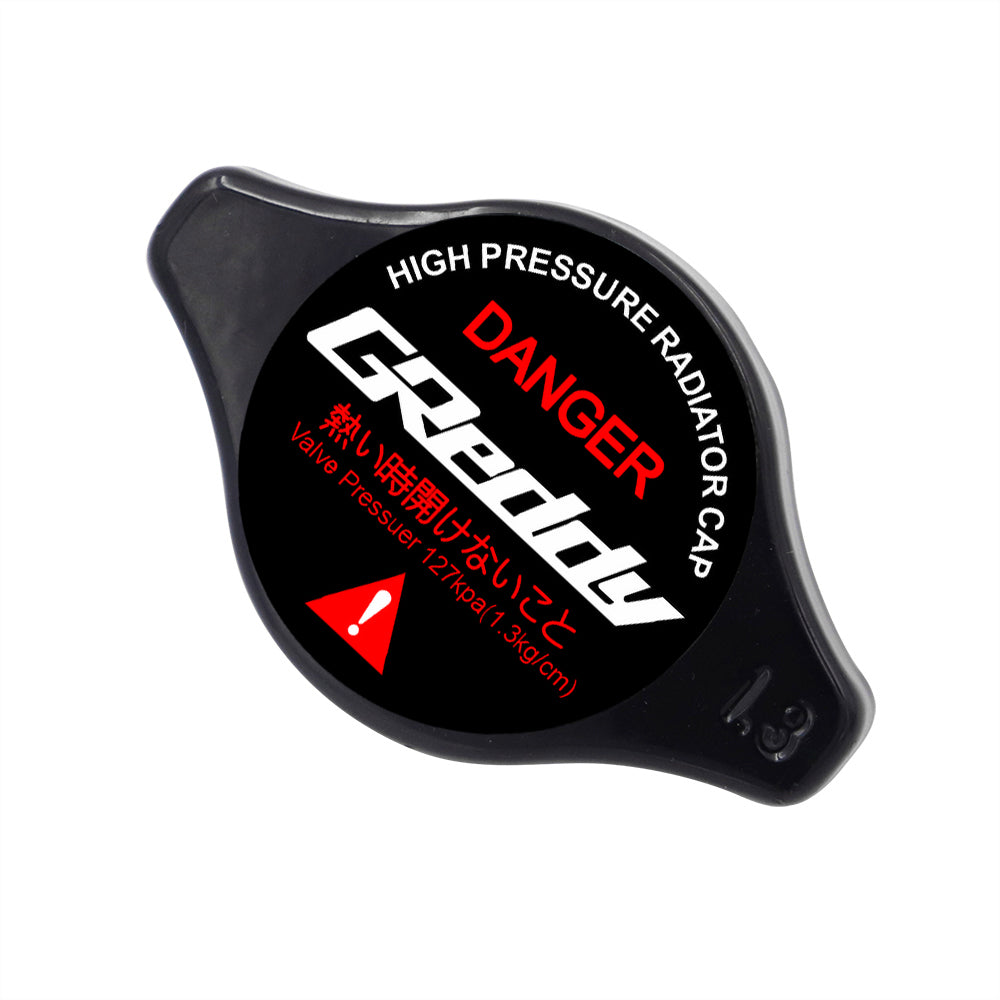 Brand New JDM 1.3bar 9mm Greddy Racing Black Racing Cap High Pressure Radiator Cap For Universal