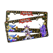 Load image into Gallery viewer, Brand New Universal 2PCS Anime Yu-Gi-Oh ABS Plastic Black License Plate Frame