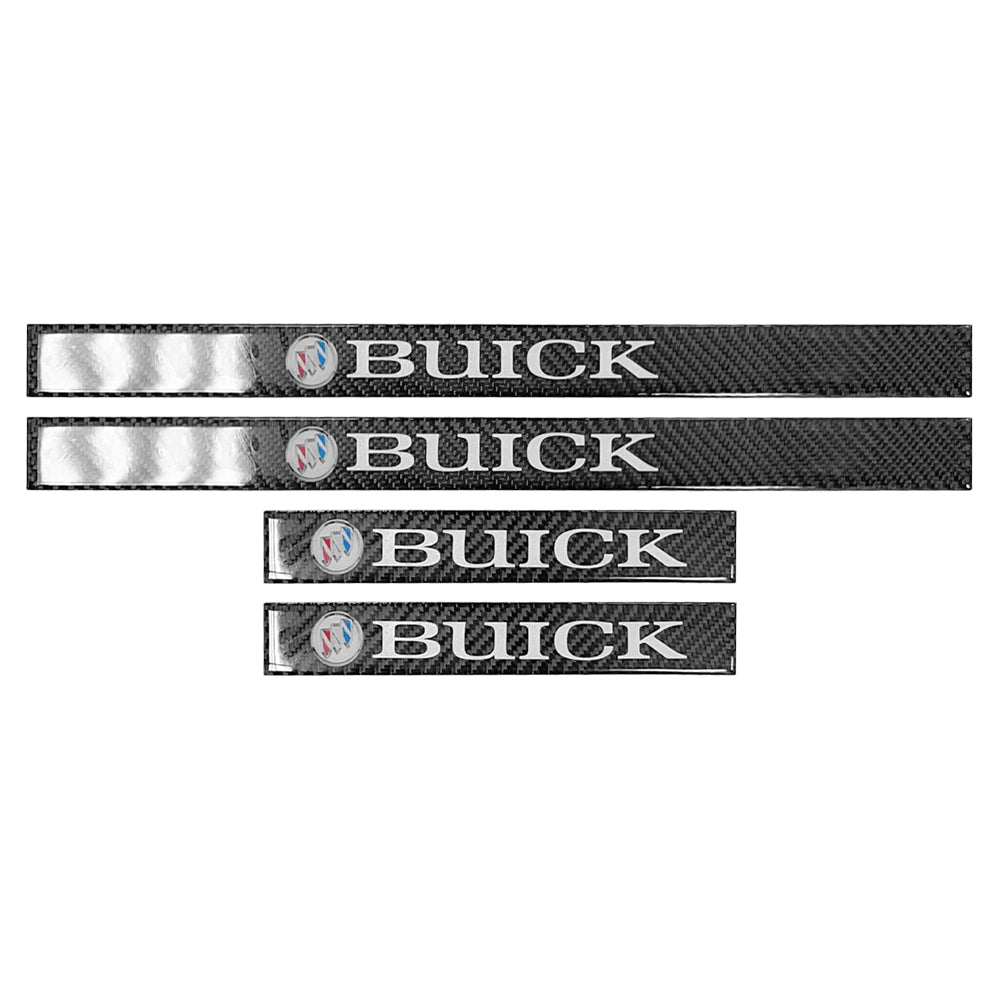 Brand New 4PCS Universal Buick Real Carbon Fiber Black Car Door Scuff Sill Cover Panel Step Protector