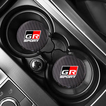 Load image into Gallery viewer, Brand New Universal 2PCS GR SPORT Real Carbon Fiber Car Cup Holder Pad Water Slot Non-Slip Mat