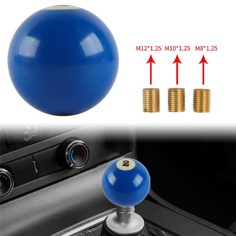 Brand New #2 Billiard Ball Round Car Manual Gear Shift Knob Universal Shifter Lever Cover M8 M10 M12