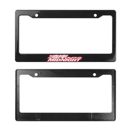 Brand New Universal 2PCS JDM MIDNIGHT ABS Plastic Black License Plate Frame