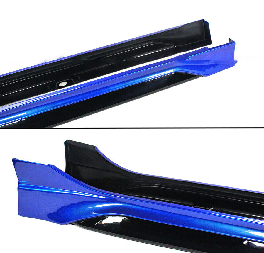 Brand New 2022-2024 Honda Civic Yofer Painted Aegean Blue Black 2 Tone Side Skirt Extension