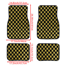 Load image into Gallery viewer, Brand New 4PCS UNIVERSAL CHECKERED GOLD Racing Fabric Car Floor Mats Interior Carpets
