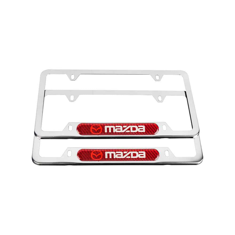 Brand New Universal 2PCS Mazda Chrome Metal License Plate Frame