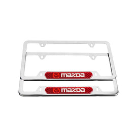 Brand New Universal 2PCS Mazda Chrome Metal License Plate Frame