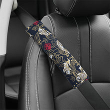 Load image into Gallery viewer, Brand New Universal 2PCS SAKURA Black Fish Fabric Soft Cotton Seat Belt Cover Shoulder Pads