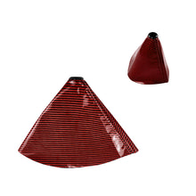 Load image into Gallery viewer, Brand New Universal GR SPORT Carbon Fiber Red Leather PVC Style Black Stitch Leather Gear Manual Shifter Shift Knob Boot