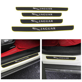 Brand New 4PCS Universal Jaguar Yellow Rubber Car Door Scuff Sill Cover Panel Step Protector