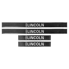 Load image into Gallery viewer, Brand New 4PCS Universal Lincoln Real Carbon Fiber Black Car Door Scuff Sill Cover Panel Step Protector