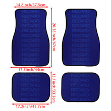 Load image into Gallery viewer, Brand New Universal 4PCS V6 RECARO STYLE Racing Blue Fabric Car Floor Mats Interior Carpets