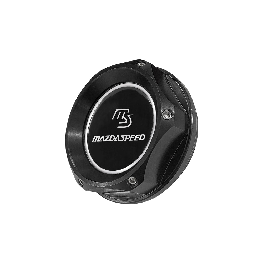 Brand New JDM Mazdaspeed Black Aluminum Engine Oil Fuel Filler Cap Billet For Mazda