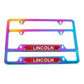 Brand New Universal 2PCS Lincoln Neo Chrome Metal License Plate Frame