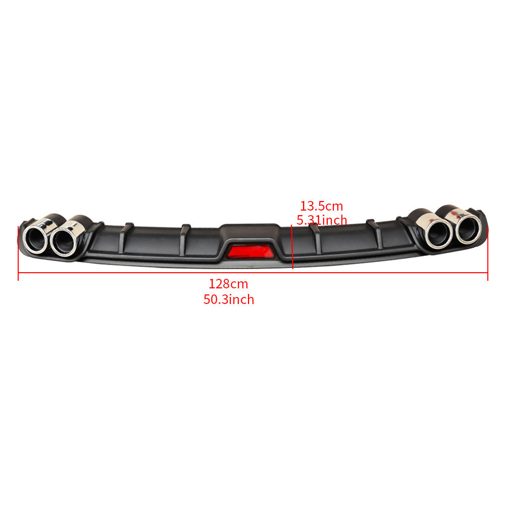 Sh Diffusne Brand New Universal Black Rear Bumper Lip Spoiler Diffuser Splitter Sh ...