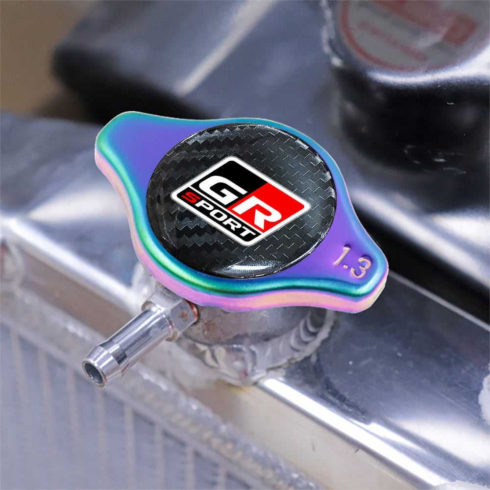 Brand New JDM 1.3bar 9mm GR SPORT Neo Chrome Racing Cap High Pressure Radiator Cap For Universal
