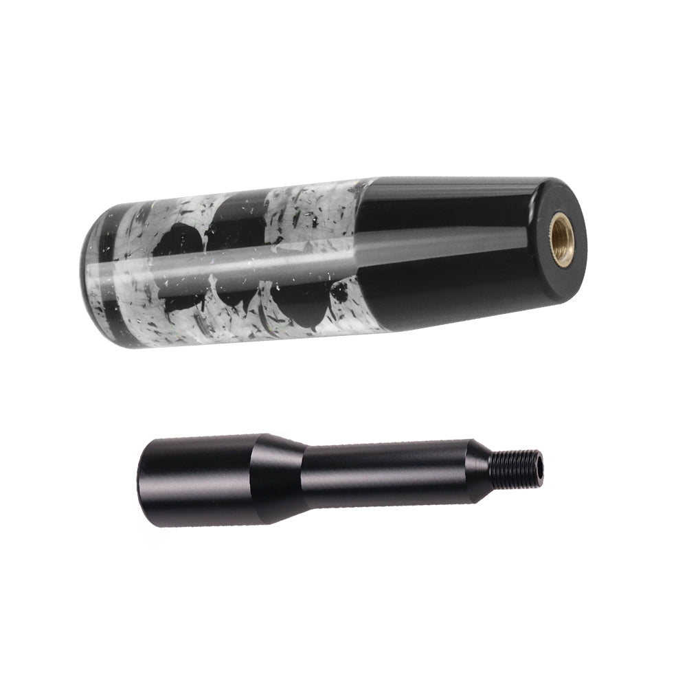 Brand New JDM Glitter Black Rose Flowers Manuel Gear Stick Shift Knob M8 M10 M12 & Black Shifter Extender Extension