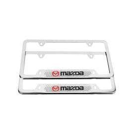 Brand New Universal 2PCS Mazda Chrome Metal License Plate Frame