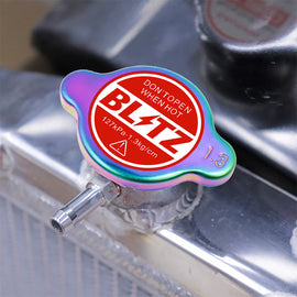Brand New JDM 1.3bar 15mm Blitz Racing Neo Chrome Radiator Cap S Type Universal